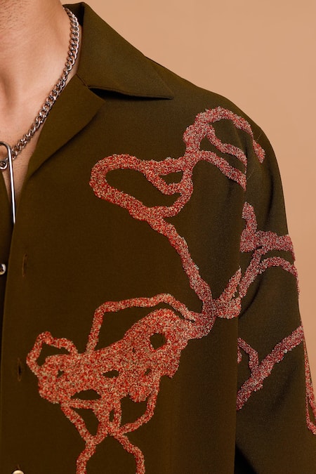 Rohit Doshi Abstract Embroidered Shirt & Pant Set 