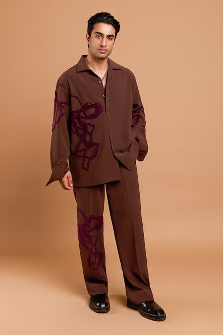 Rohit Doshi Abstract Embroidered Shirt & Pant Set 