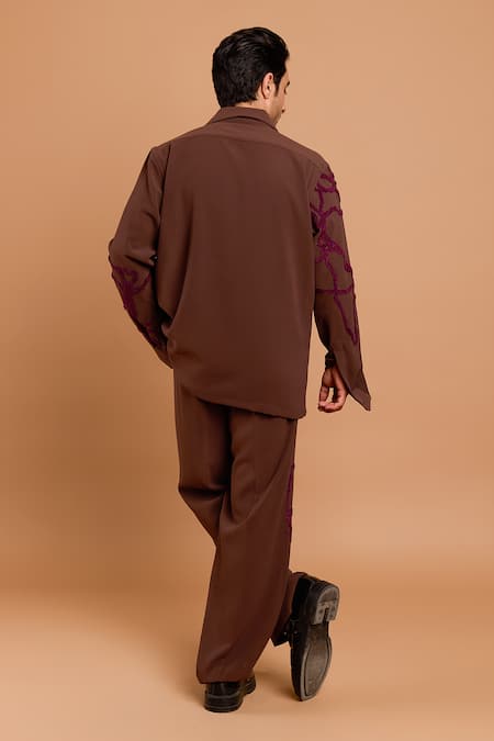 Rohit Doshi Abstract Embroidered Shirt & Pant Set 