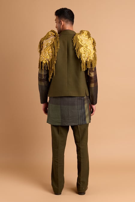 Rohit Doshi Embroidered Bundi & Kurta Set 