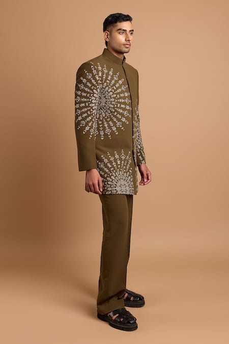 Rohit Doshi Embroidered Bandhgala & Pant Set 