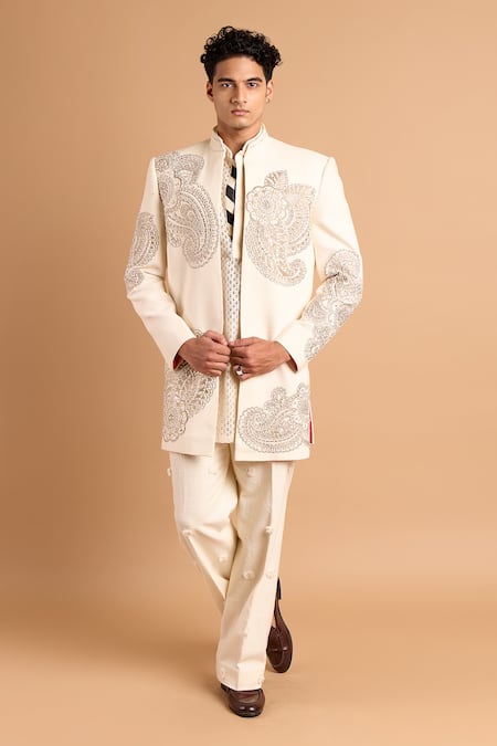 Rohit Doshi Paisley Embroidered Bandhgala Set 