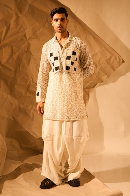 Rohit Doshi Embroidered Kurta & Pant Set 