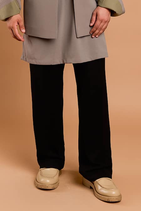 Rohit Doshi Gray Polyester, Crepe Abstract Embroidered Kurta And Pant Set Online at Aza Fashions Rohit Doshi_Gray Polyester, Crepe Abstract Embroidered Kurta And Pant Set _Online_at_Aza_Fashions