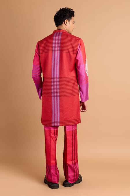 Rohit Doshi Striped Print Kurta & Pant Set 