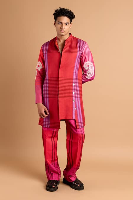 Rohit Doshi Striped Print Kurta & Pant Set 