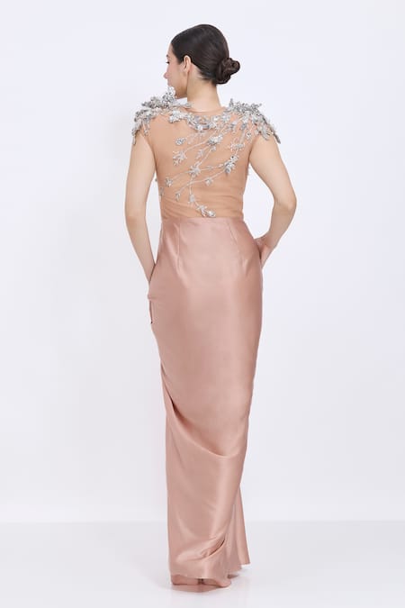 Dilnaz Embroidered Bodice Gown 