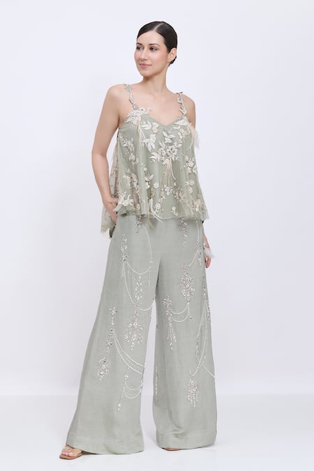 Dilnaz Hand Embroidered Palazzo 