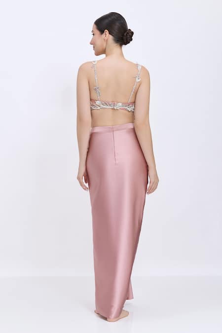 Dilnaz Draped Milano Satin Skirt 