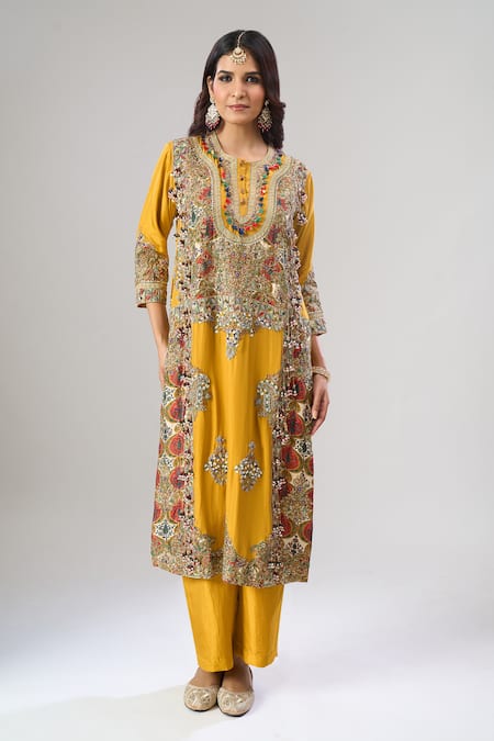 Debyani + CO Embroidered Kurta & Pant Set 