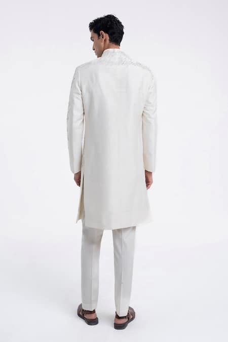 Dhruv Vaish Diagonal Embroidered Sherwani Set 