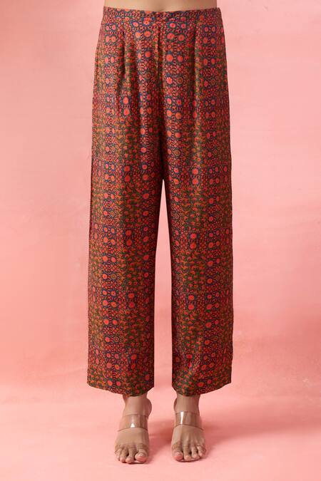 Buy_Debyani + CO_Ivory Embroidery, Beads Round Neck Aastha Pitta Work Kaftan With Pant 