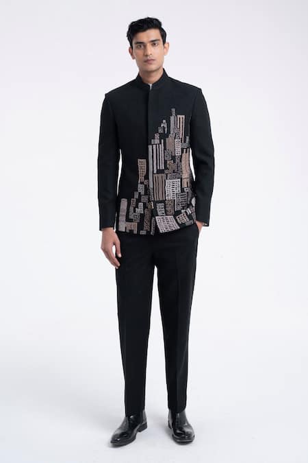 Dhruv Vaish Thread Embroidered Bandhgala