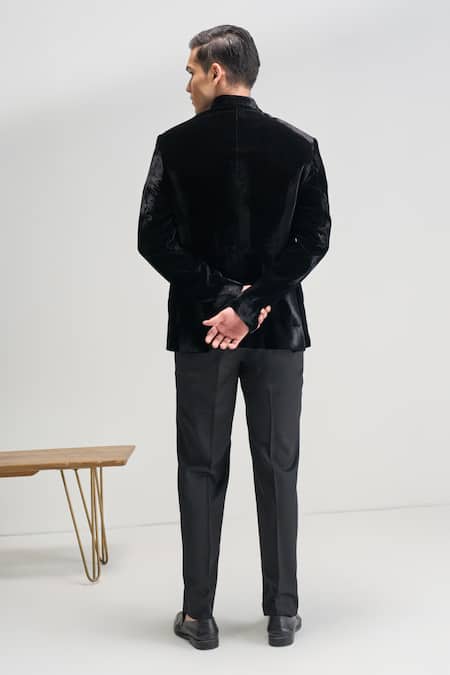 Dhruv Vaish Embroidered Velvet Bandhgala 