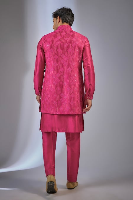 SALIL BHATIA Amber Mahal Embellished Bundi Kurta Set 