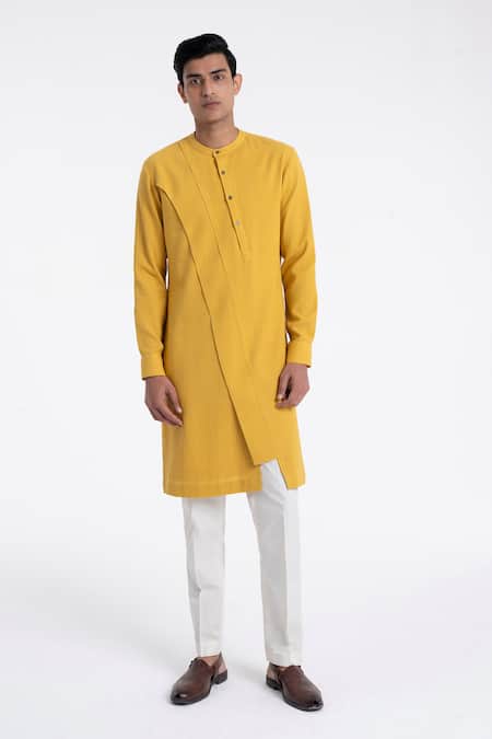 Dhruv Vaish Diagonal Curve Panel Kurta Set 