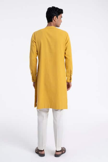 Dhruv Vaish Diagonal Curve Panel Kurta Set 