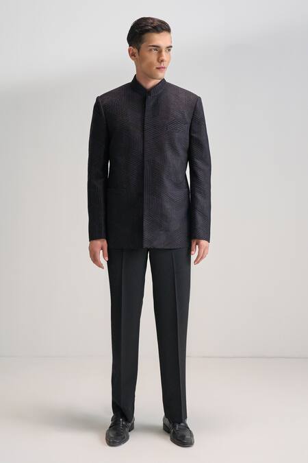 Buy_Dhruv Vaish_Purple Silk Lace Embroidered Bandhgala _Online_at_Aza_Fashions