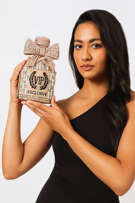 A Clutch Story Party Pink Champagne Embellished Clutch 