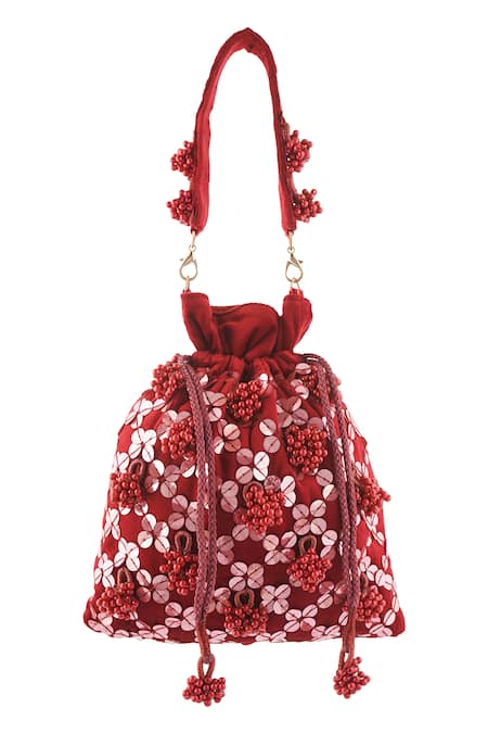 A Clutch Story Gulab Embellished Potli 