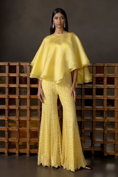 Mishru Citrine Cape & Pant Set 