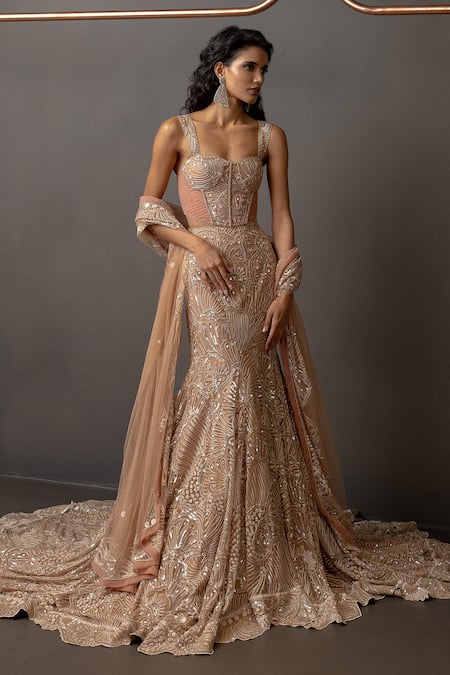 Mishru Orelis Embellished Corset Skirt Set 