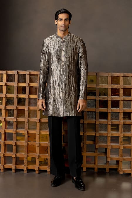 Mishru Marek Textured Kurta & Parallel Pant Set 