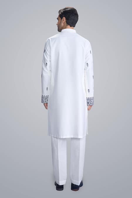 Sanjev Marwaaha Ivory Embroidered Kurta Pant Set 