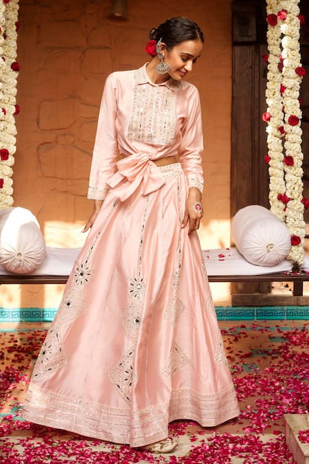 Gulabo By Abu Sandeep Embroidered Placket Top 