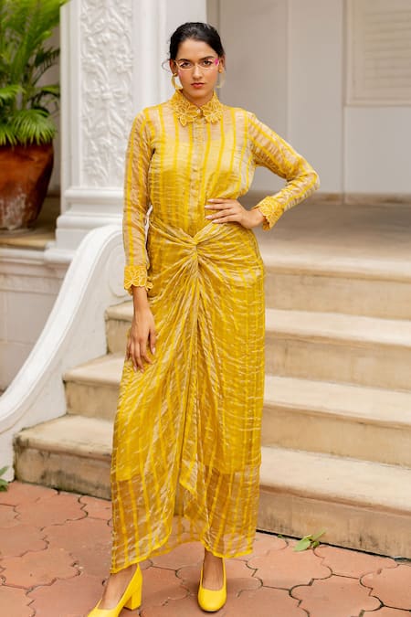 Chambray & CO. Alicia Striped Shirt & Skirt Set 