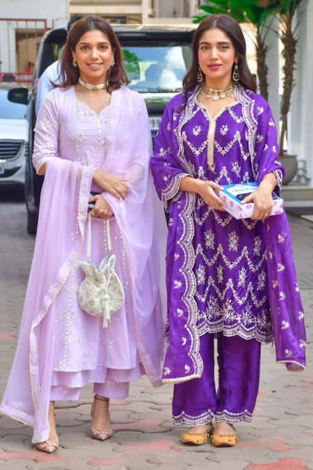 Preevin Mirror Embroidered Tiered Anarkali Pant Set 