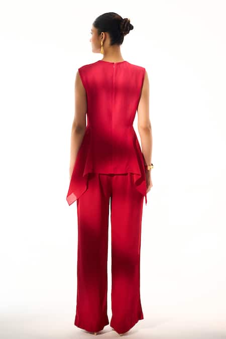 Sakshi Khetterpal Embroidered Peplum Top & Pant Set 