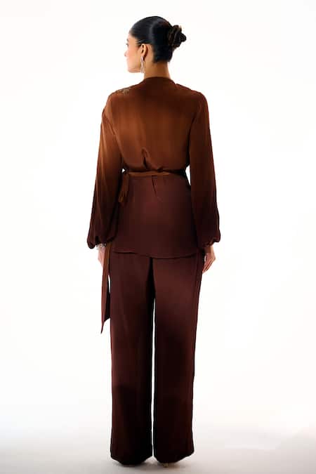 Sakshi Khetterpal Ombre Hand Embroidered Shirt & Pant Set 