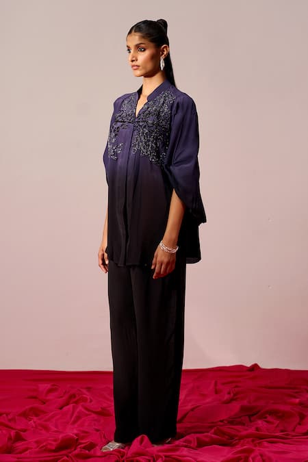 Sakshi Khetterpal Ombre Hand Embroidered Shirt & Pant Set 