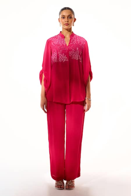 Sakshi Khetterpal Intricate Hand Embroidered Shirt & Pant Set 