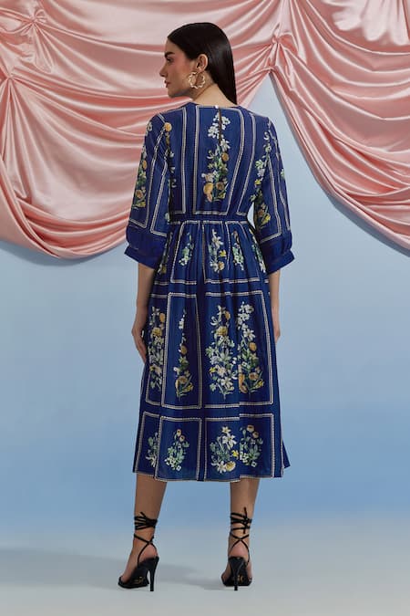 Pozruh By Aiman Bouquet Print Dress 