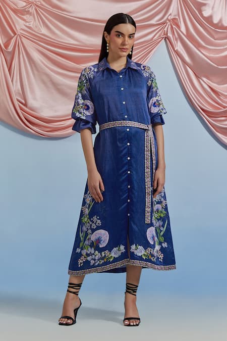 Pozruh By Aiman Doe Printed Shirt Dress 