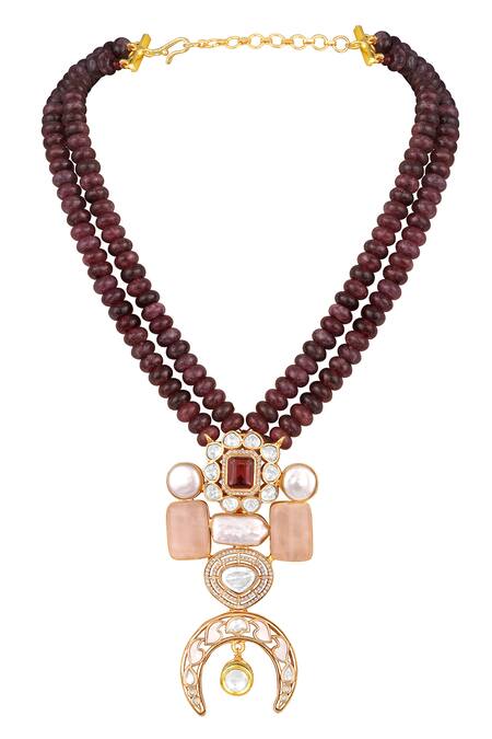 Hrisha Multi Color Stones, Pearls, Crystals Jasper Beaded Necklace And Earring Set Online at Aza Fashions Hrisha_Multi Color Stones, Pearls, Crystals Jasper Beaded Necklace And Earring Set _Online_at_Aza_Fashions