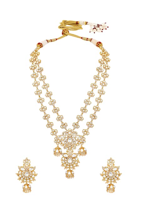 Hrisha Kundan Polki Necklace Set 