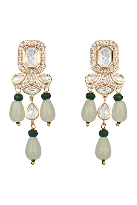 Hrisha Kundan Polki Drop Earrings 