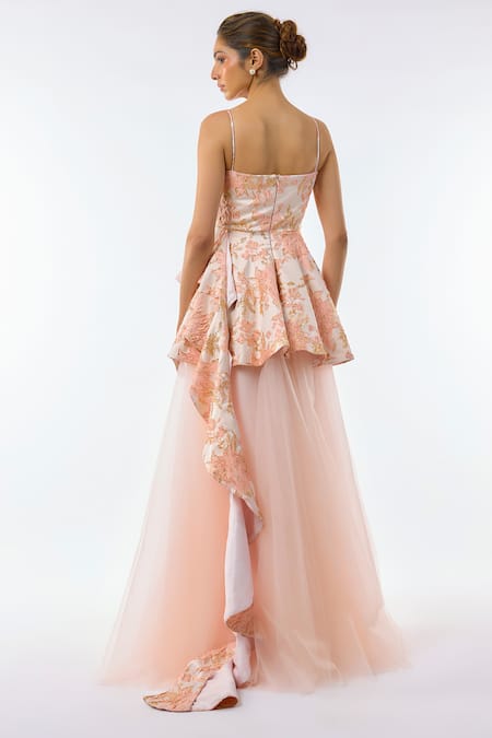 Emblaze Jacquard Peplum Gown  