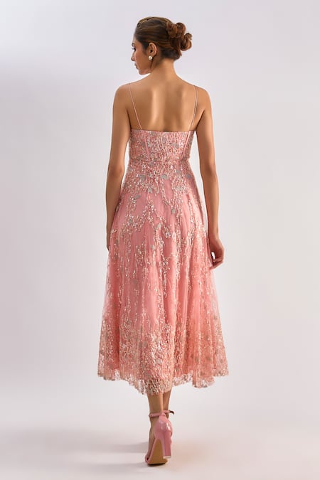 Emblaze Bead Embellished Midi Dress & Jacket Set 