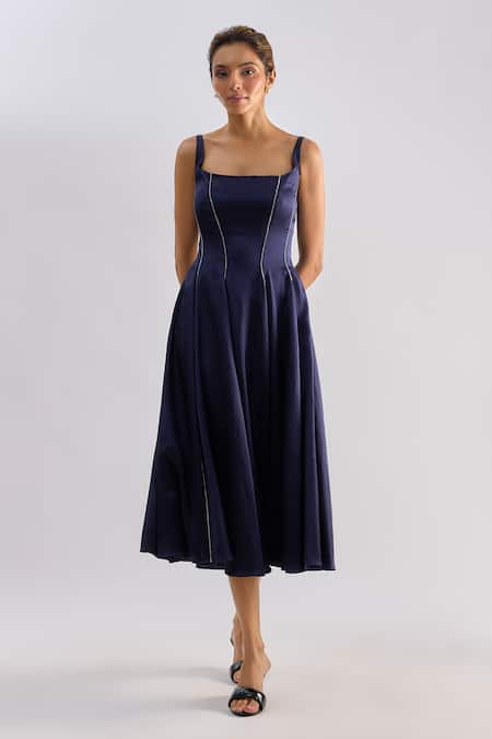 Shop_Emblaze_Navy Embroidery Square Neck Midi Dress _Online_at_Aza_Fashions
