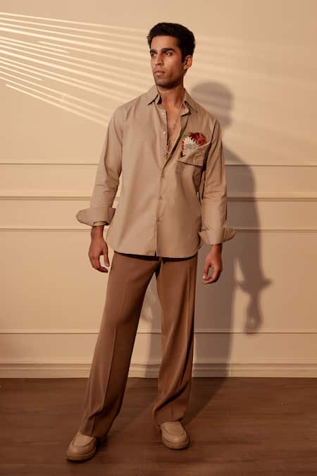 Rohit Doshi Floral Embroidered Shirt 