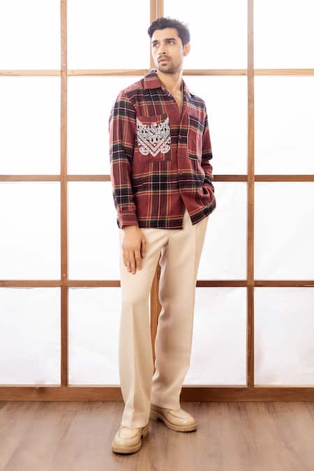 Rohit Doshi Plaid Pattern Wool Shirt 