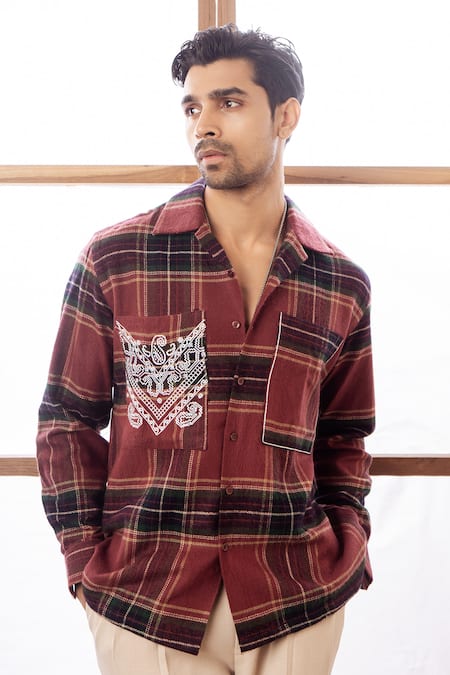 Rohit Doshi Plaid Pattern Wool Shirt 
