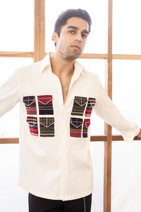 Rohit Doshi Textured Embroidered Shirt 