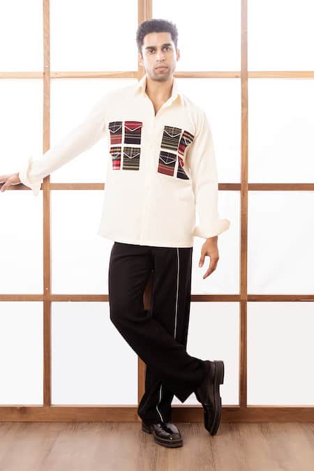 Rohit Doshi Textured Embroidered Shirt 