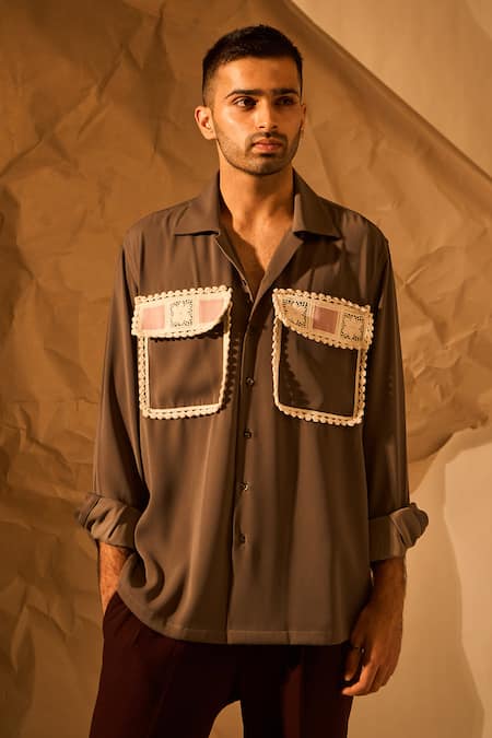 Rohit Doshi Comic Book Cover Art Embroidered Shirt 