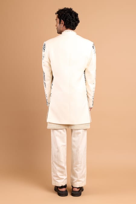 Rohit Doshi Botanical Anarchy Pattern Bandhgala 